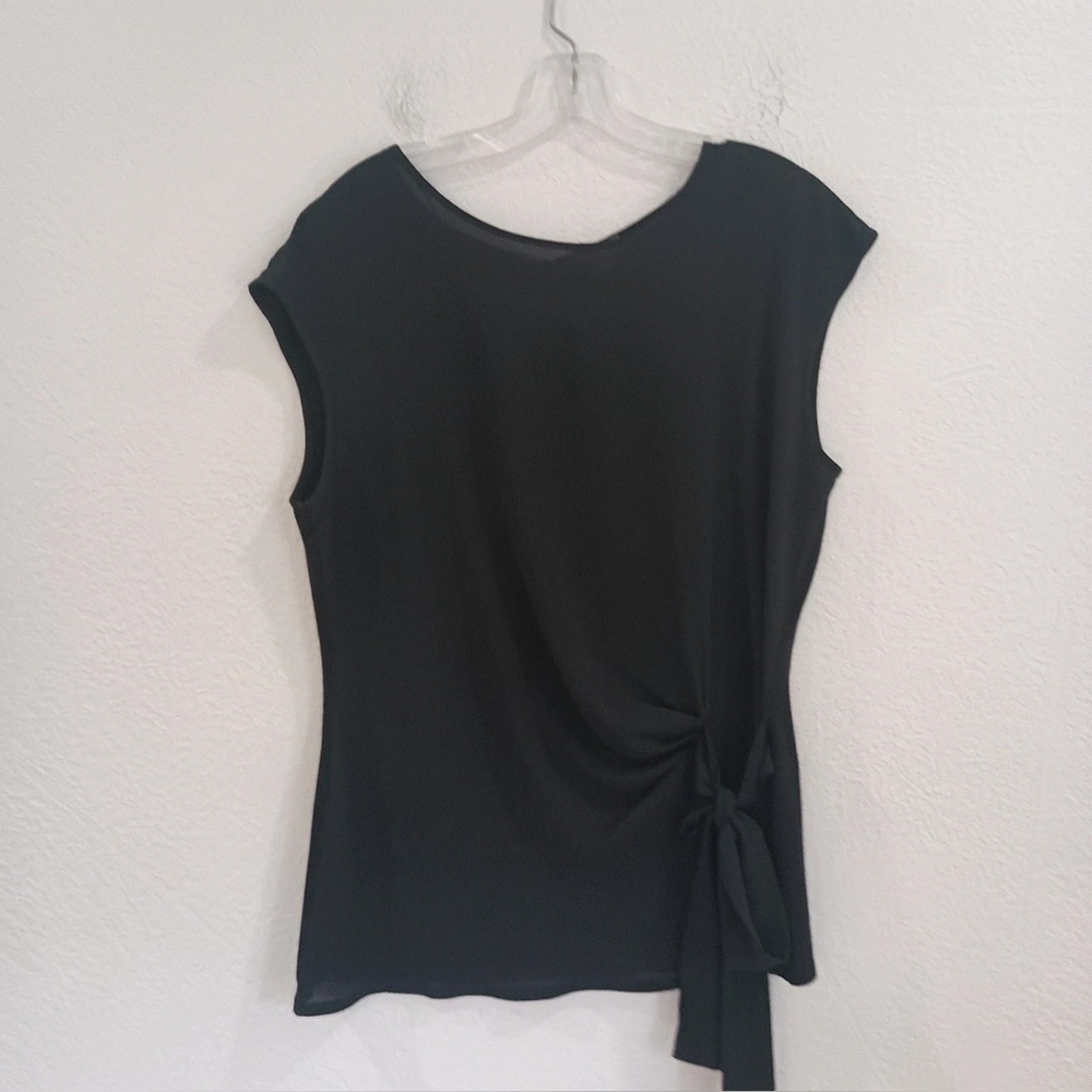 Vince Camuto Black Side-Tie Blouse
